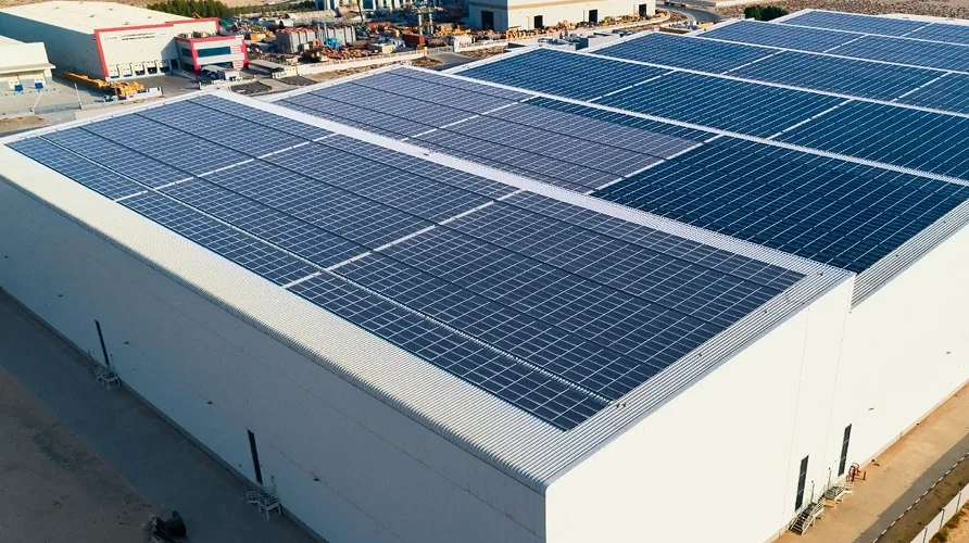 Images of factory with solar panels installed